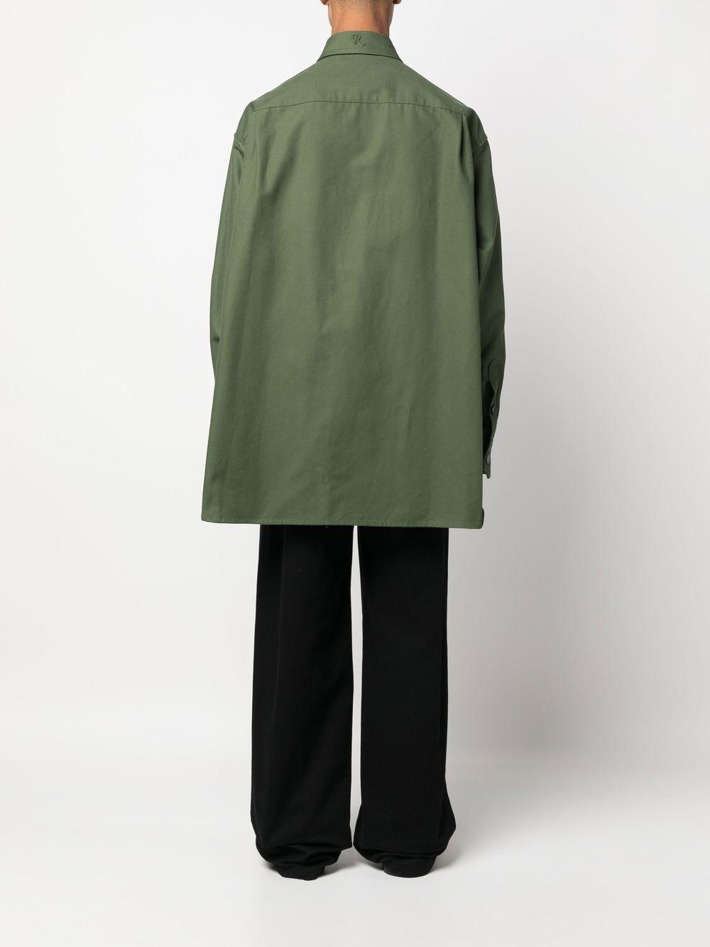 Raf Simons R Pin Oversized Khaki Denim Shirt Jacket 222 M243 10080 0023