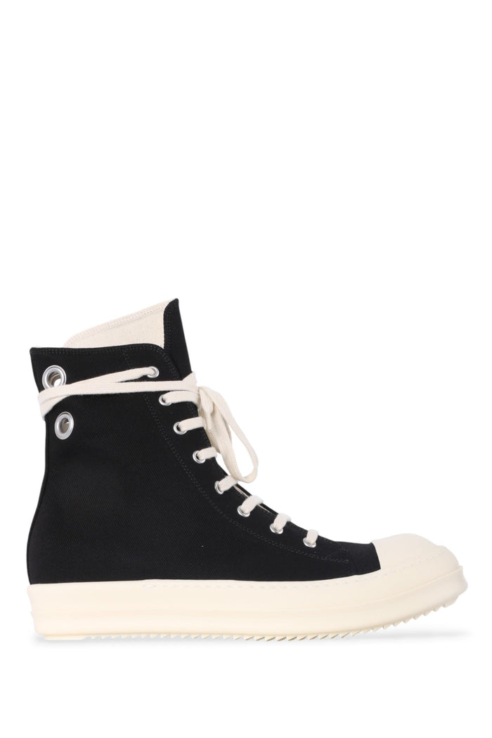 Rick Owens DRKSHDW Eyelet Black Milk High-Top Sneakers