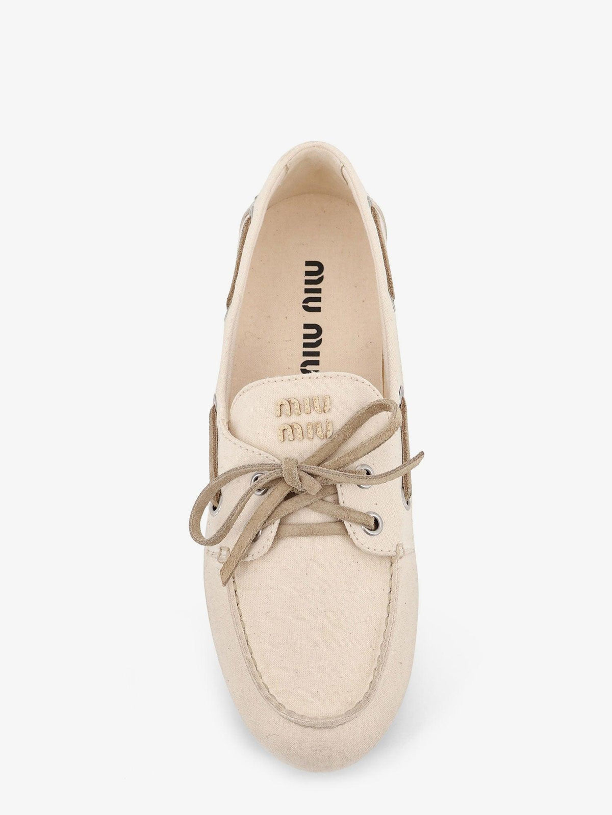 Miu Miu Leather Loafer Boat Shoes