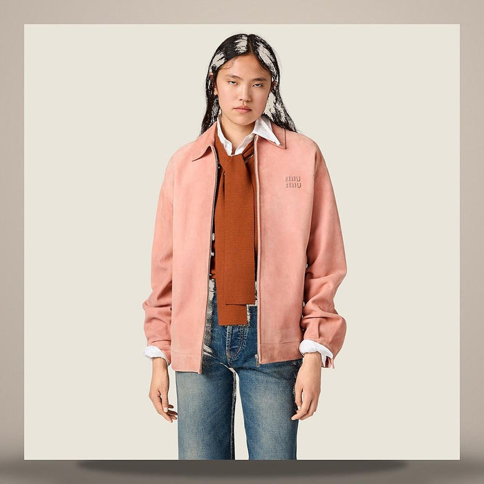 Miu Miu Waxed Suede Bomber Jacket MPW054 19QL F0615