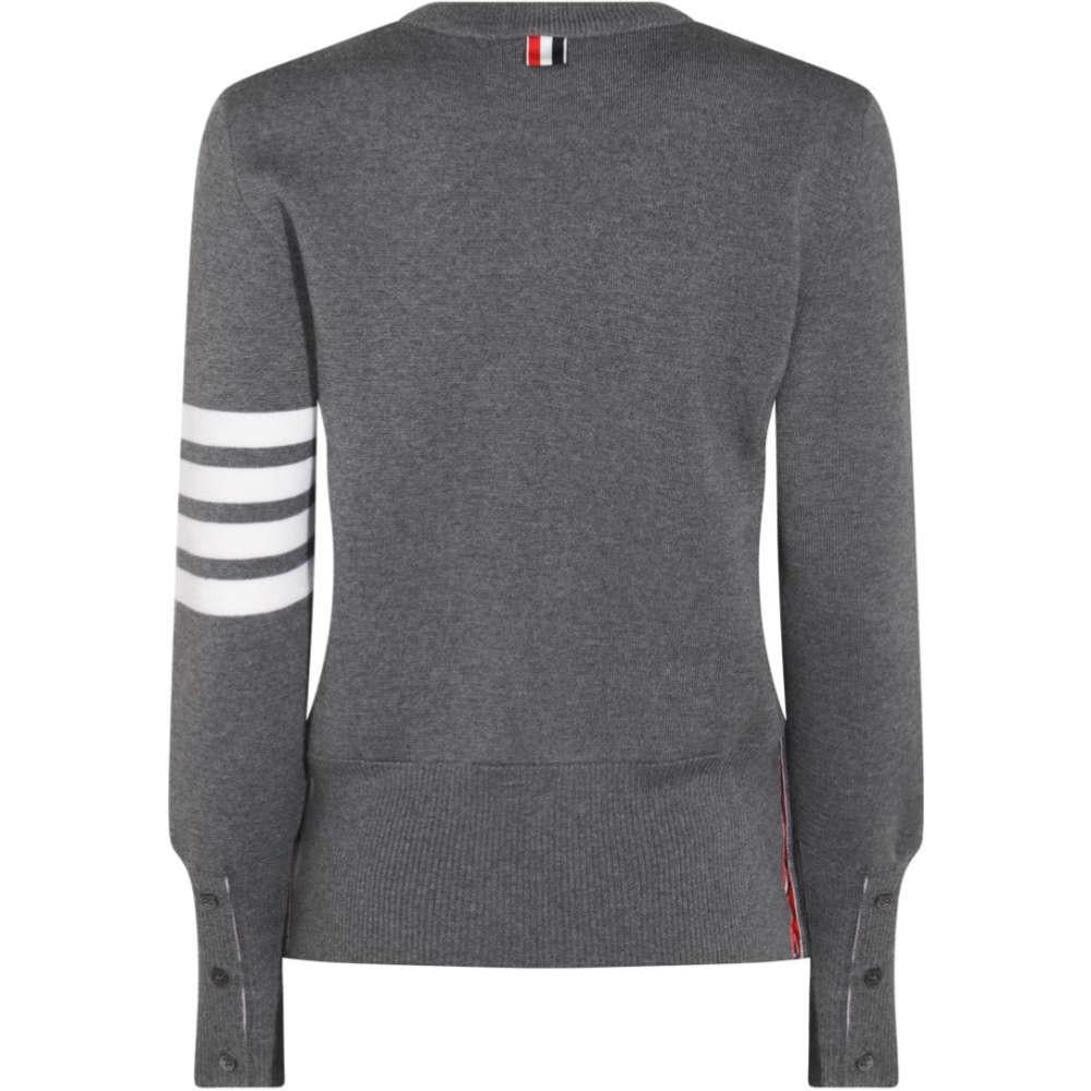 THOM BROWNE Dark Gray Milano Stitch Armband Crewneck Women’s Knit