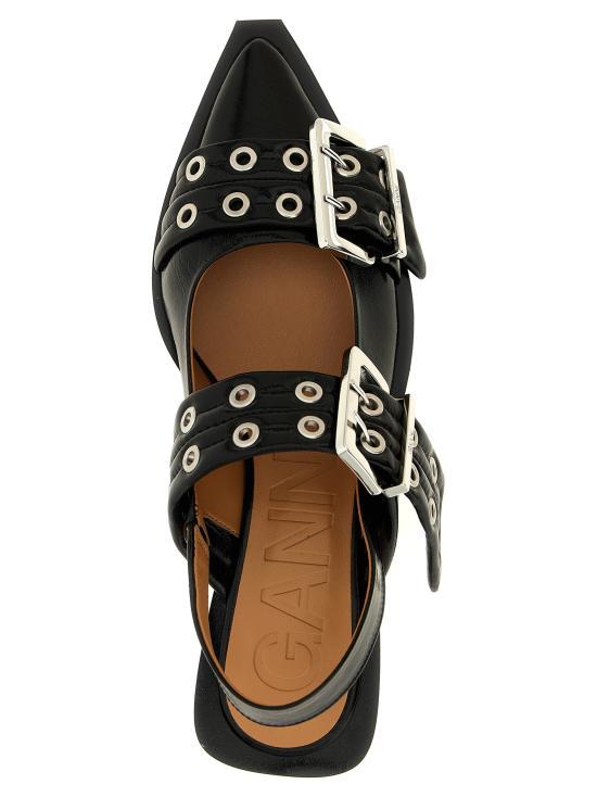 GANNI Buckle Flat Shoes S2730099 BLACK DOM