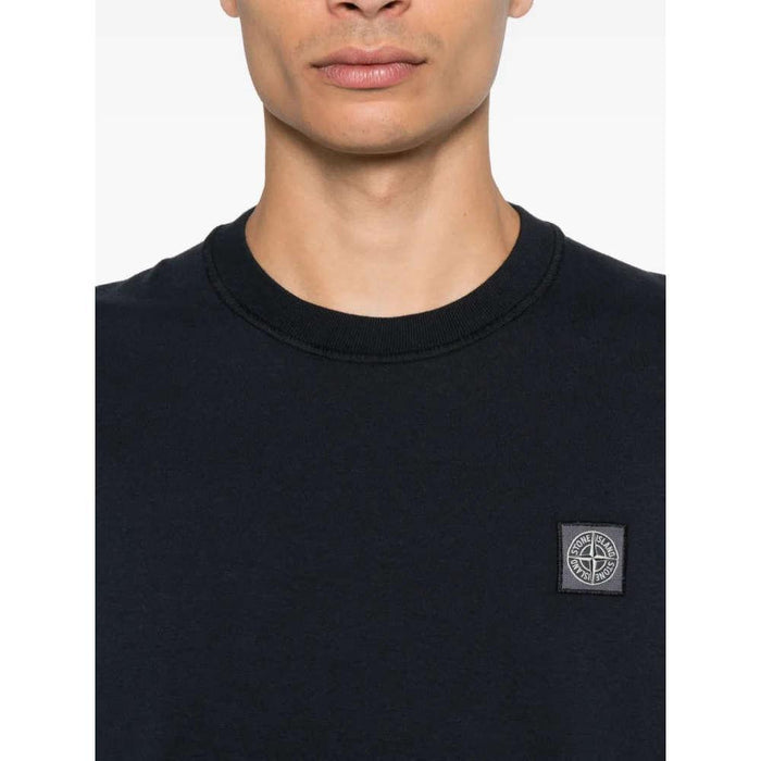 STONE ISLAND Logo Patch Black Short Sleeve T-Shirt