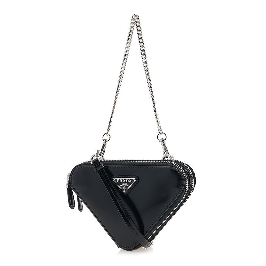 PRADA Women’s Brushed Leather Mini Pouch 1NR015 ZO6 F0002