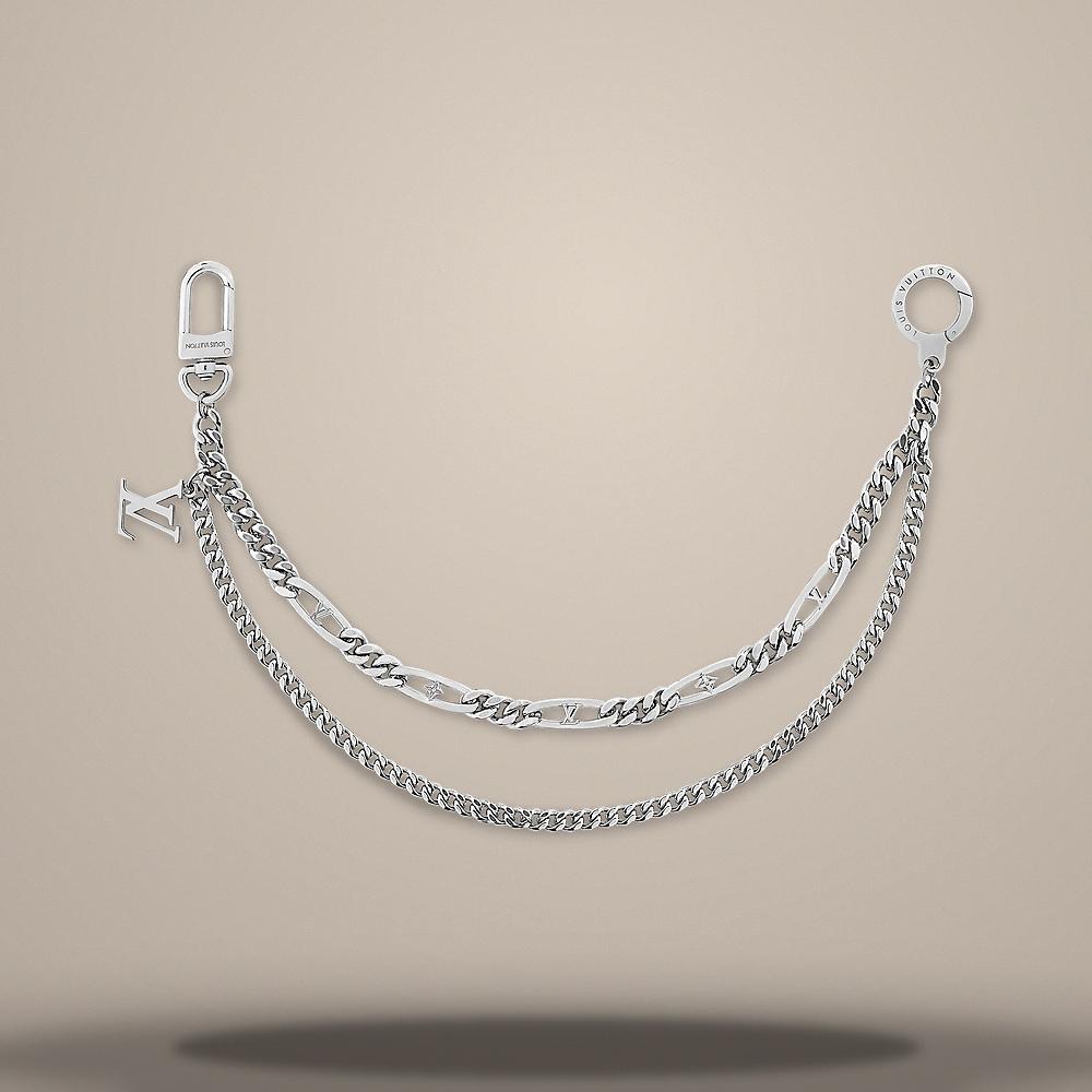 Louis Vuitton Silver LV Figaro Chain Belt Metal M02216