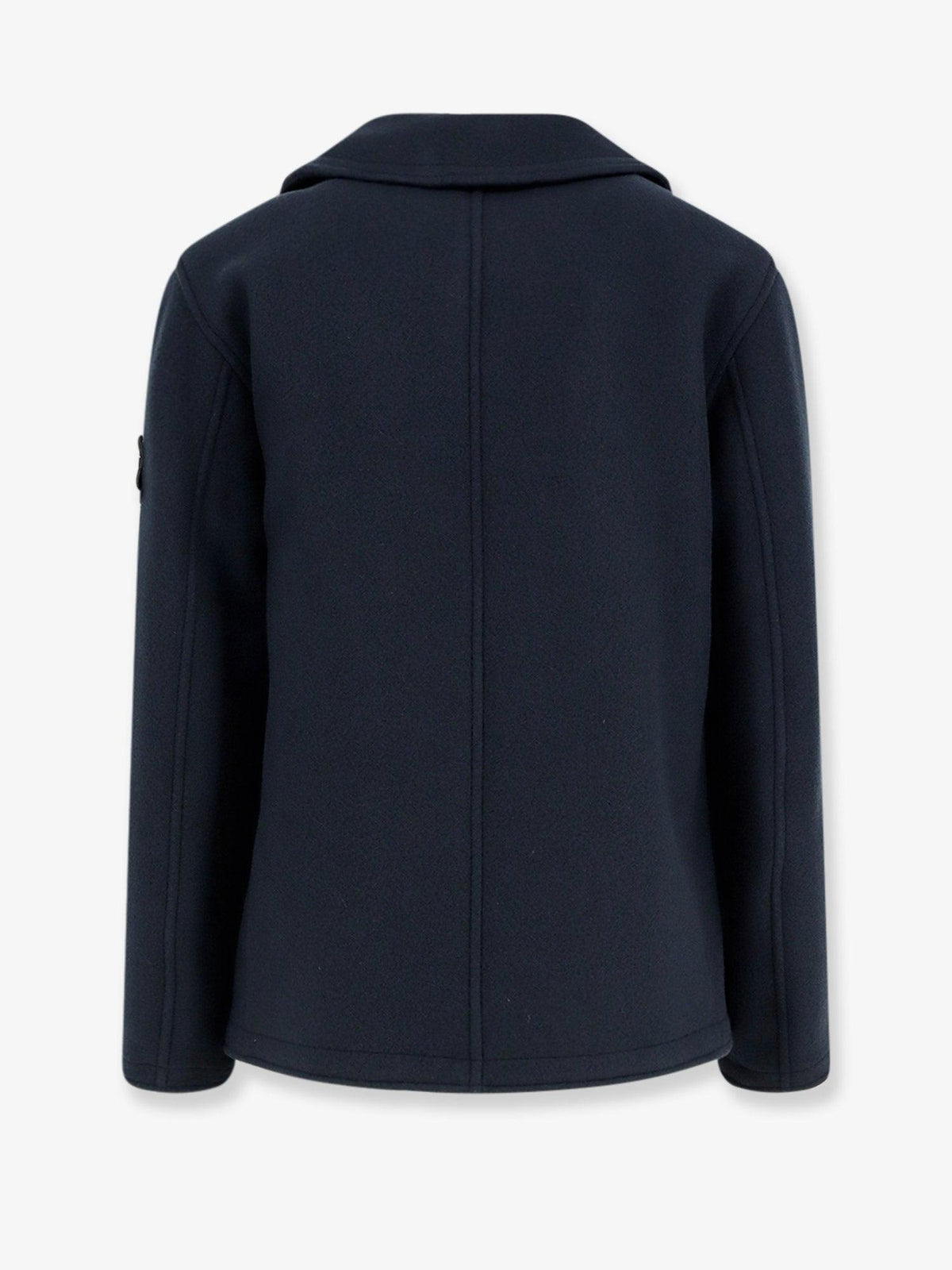 STONE ISLAND Black Cotton Trench Coat