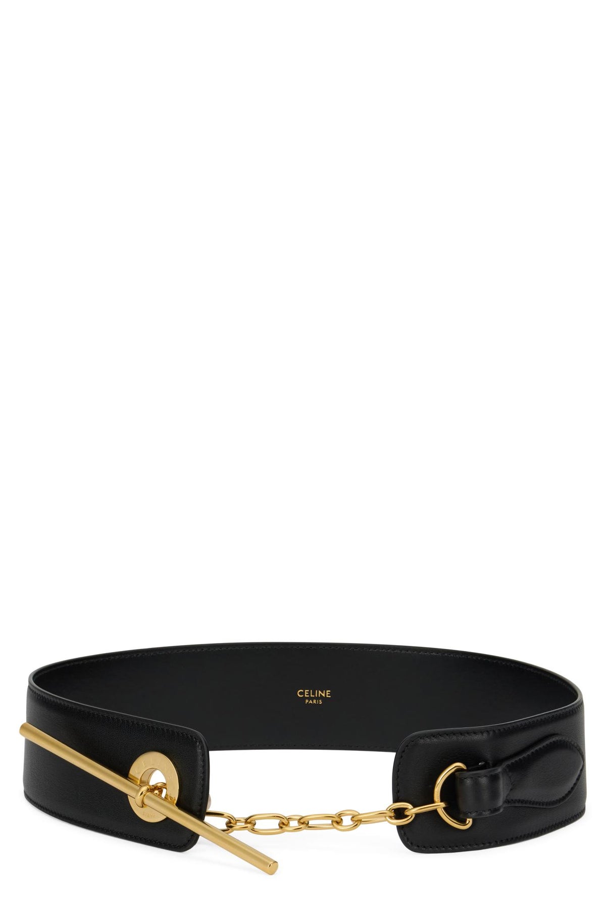 CELINE Black Leather Belt