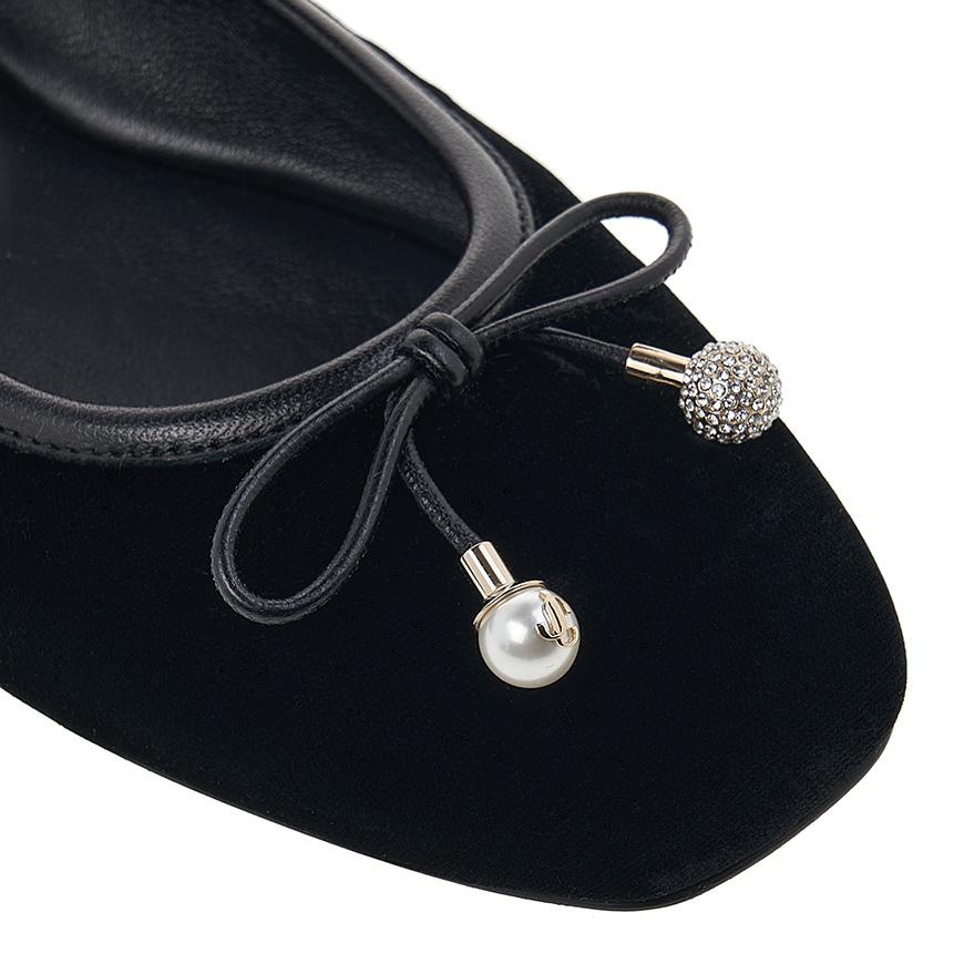 Jimmy Choo Elme Flat Velvet Black Women’s Flats