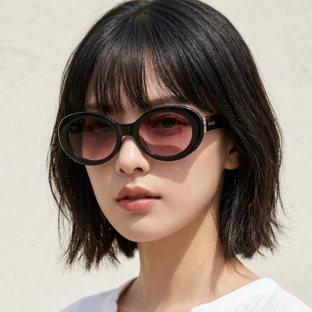 Guess Oval Round Acetate Unisex Sunglasses GU7904 01T
