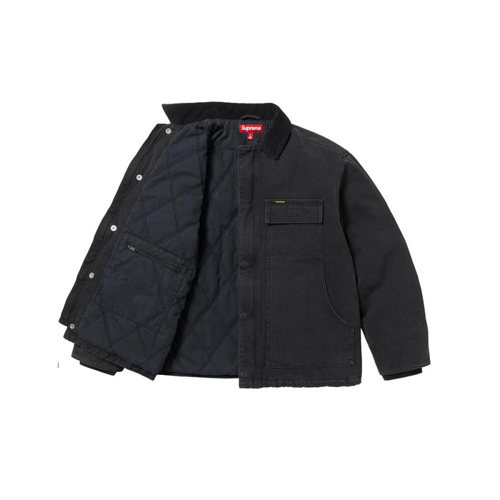 Supreme Old English Canvas Work Jacket Black Unisex