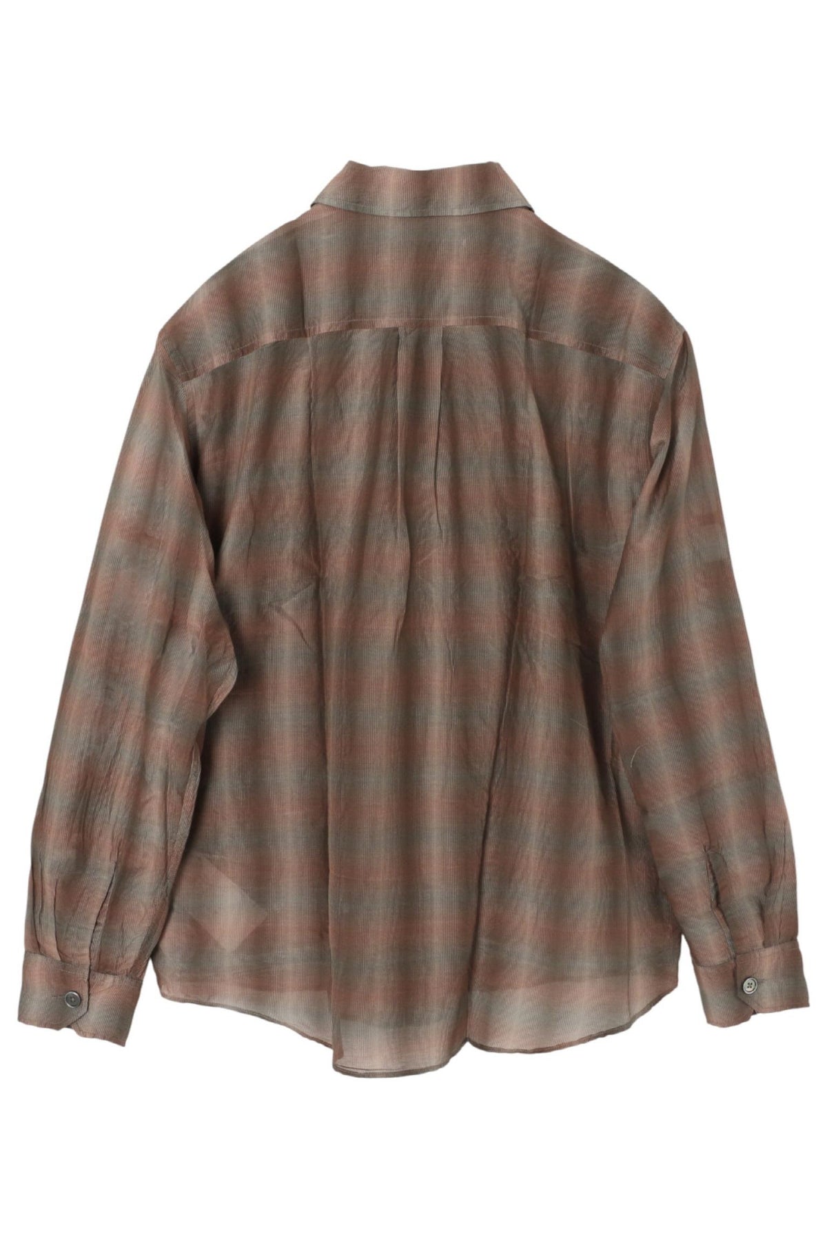 OUR LEGACY Screen Check Cotton Silk Beyond Long Sleeve Shirt M4242BRC