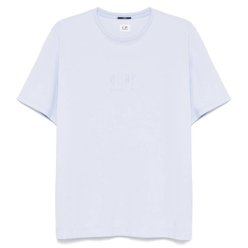 CP Company Logo Embroidered Men’s Short Sleeve T-Shirt Black Cotton