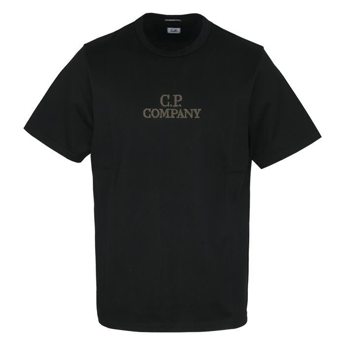 CP Company Lettering Embroidered Short Sleeve T-Shirt Black