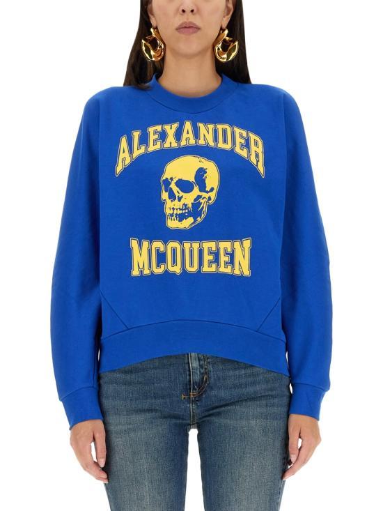 Alexander Mcqueen Blue Long Sleeve Sweatshirt 752345 QZAJ 50433