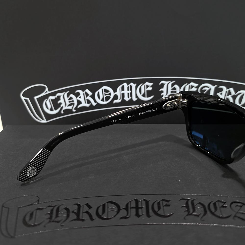 Chrome Hearts Black Silver-Tone Sunglasses