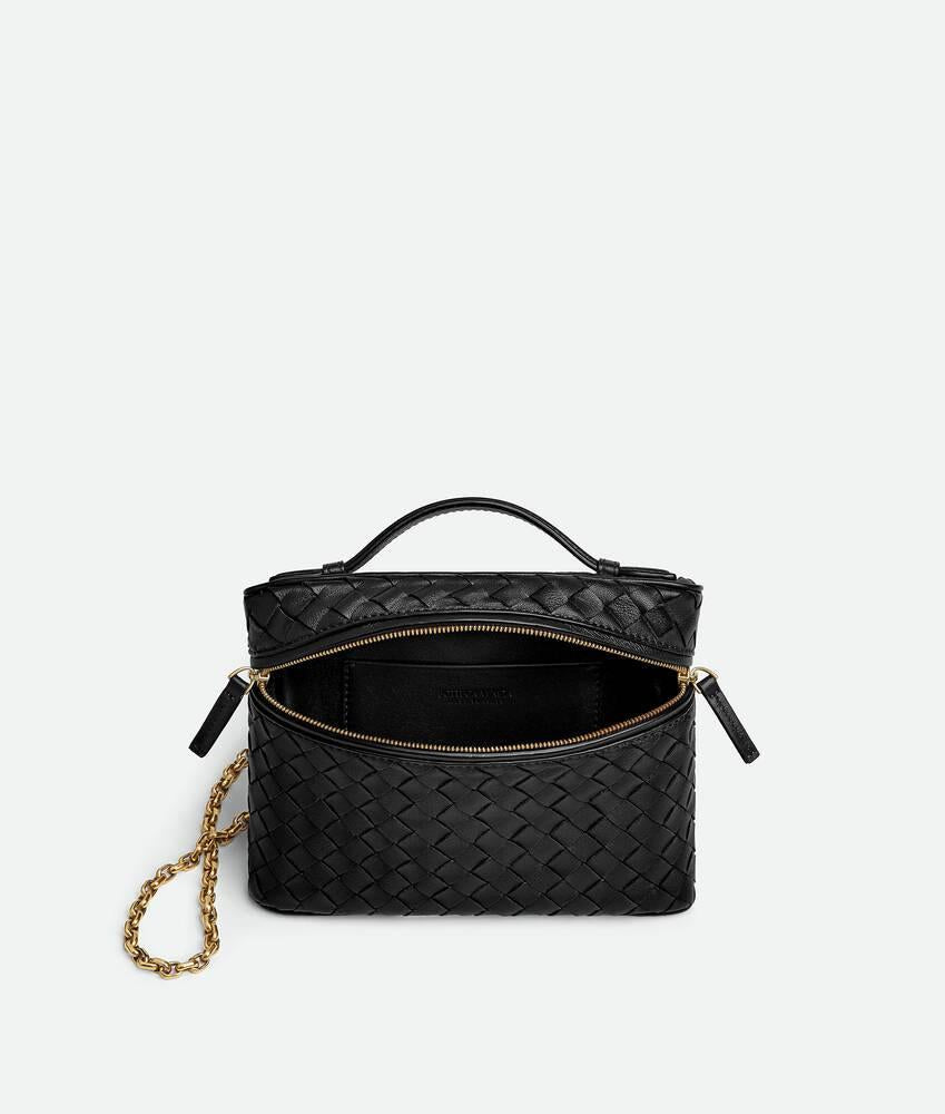 Bottega Veneta Intrecciato Small Soft Vanity Bag Black Crossbody