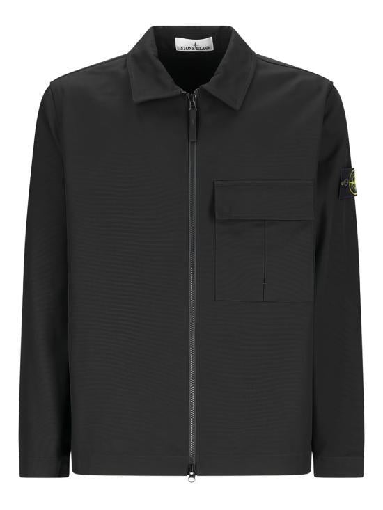 STONE ISLAND Black Nylon Zip Jacket for Men K2S151200010 S0164 V0029