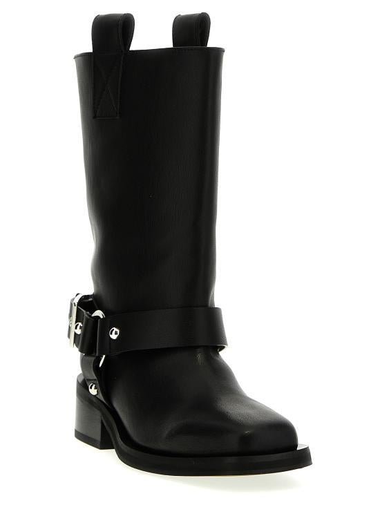 GANNI Biker Tubular Mid Boots S2275099 BLACK DOM