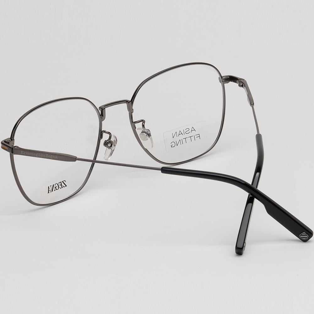 Zegna Titanium Lightweight Square Eyeglass Frames Asian Fit Unisex EZ5241F 009