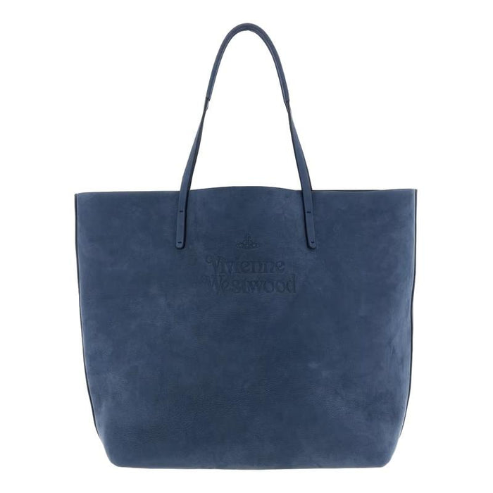 Vivienne Westwood Studio Large Shopper Tote Bag Black Leather