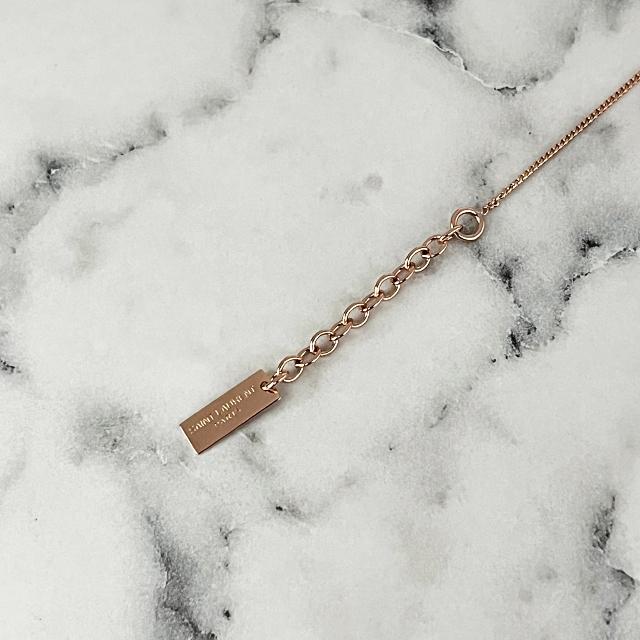 Saint Laurent Opium YSL Logo Charm Bracelet Rose Gold