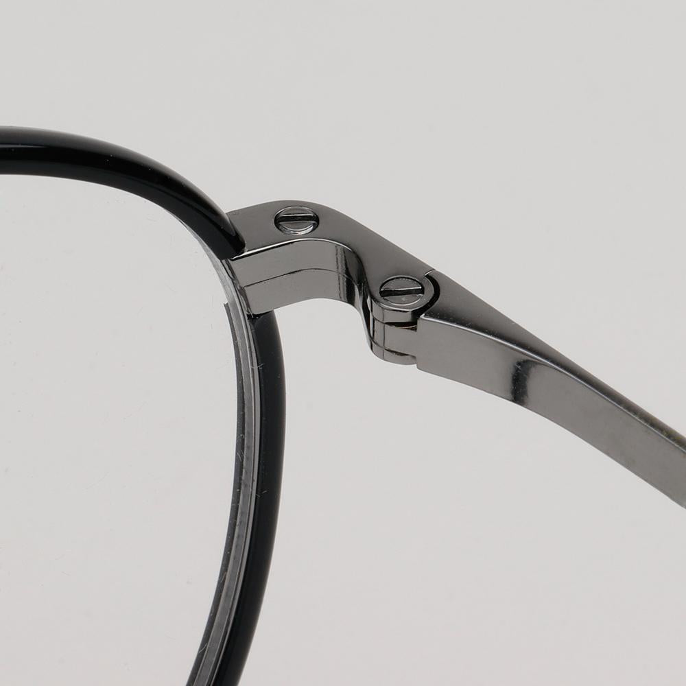 BURBERRY Black Round Metal Eyeglass Frames Unisex