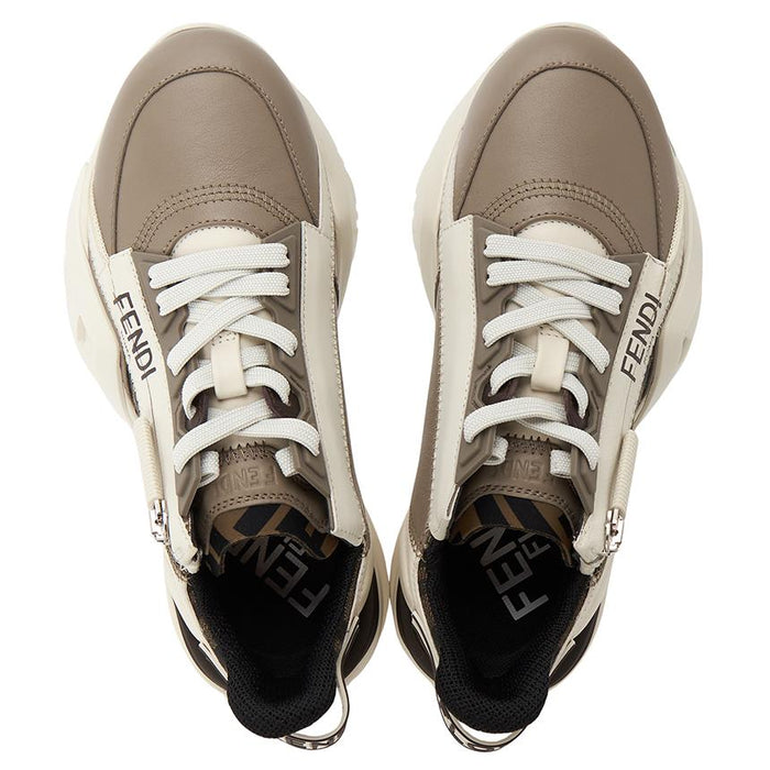 FENDI Flow Women’s Low-Top Sneakers White Mesh Leather