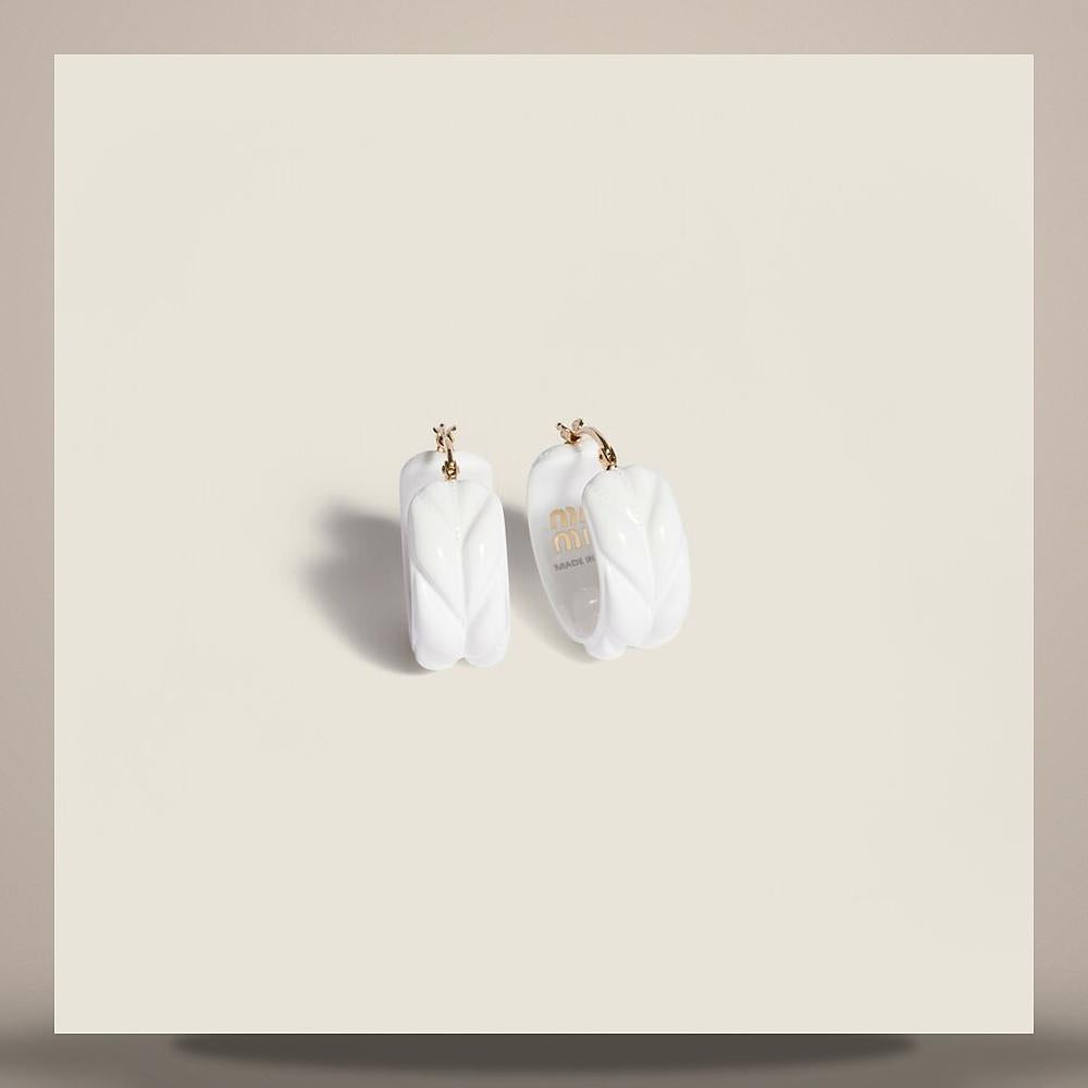 Miu Miu Matelassé Plexiglass Earrings 5IO510 2G9P F0009
