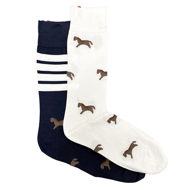 THOM BROWNE Tricolor Tab Lunar New Year Horse Socks MAS212F Y3012 979