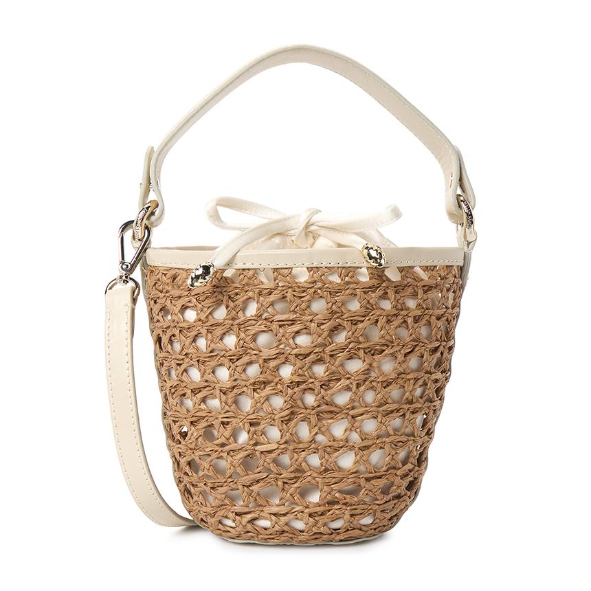 HELEN KAMINSKI Amina Raffia Lace Braid Women’s Tote Bag Nougat