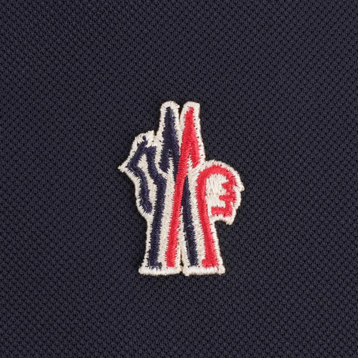 Moncler Grenoble Navy Logo Patch Polo Shirt