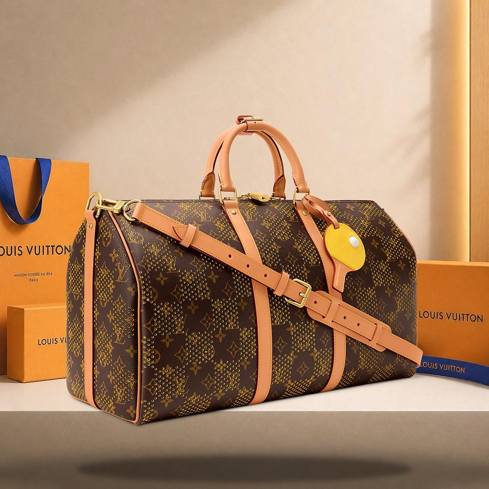 Louis Vuitton Monogram Coated Canvas Keepall Bandouliere 50 Perforated To M29163