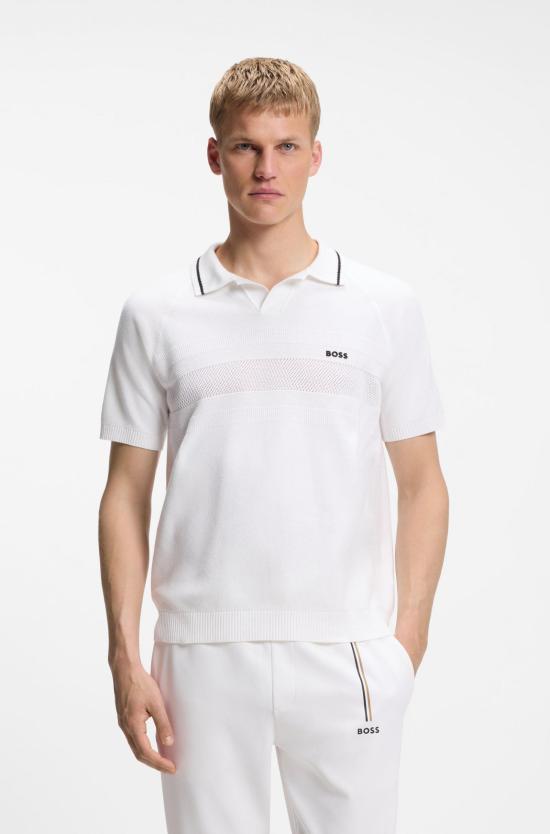 HUGO BOSS Men’s Cotton Polo Shirt 50558350 100 WHITE DOM