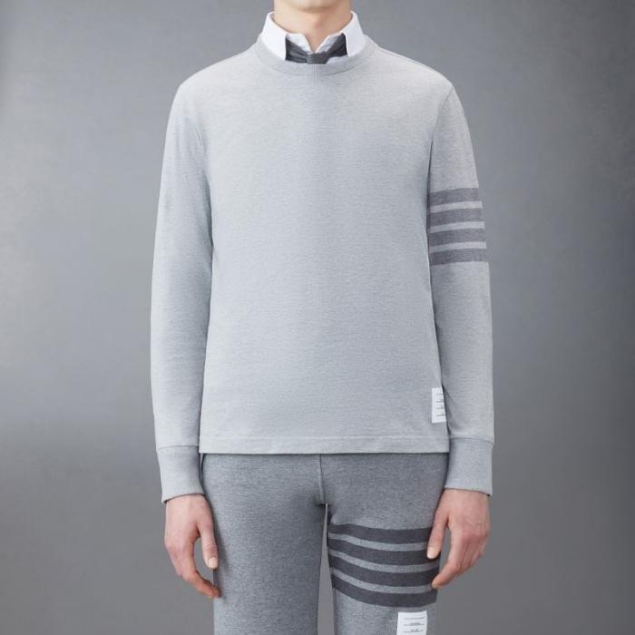 THOM BROWNE Tonal 4-Bar Stripe Oversize Medium Weight Jersey T MJS117A 06769 055