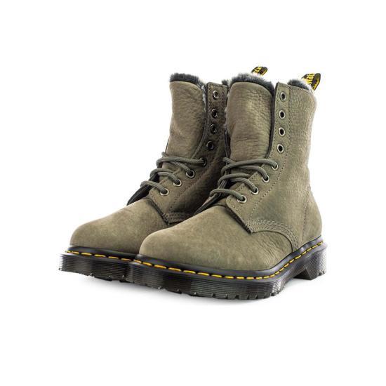 Dr.Martens Black Leather Lace-Up Combat Boots 30953059 GREY DOM
