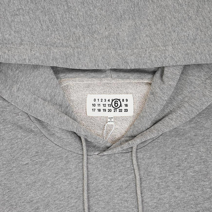 Maison Margiela Mens Numeric Logo Hoodie Gray Cotton Pullover