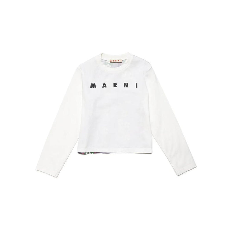 Marni Floral Print T-Shirt Women White Cotton Short Sleeve