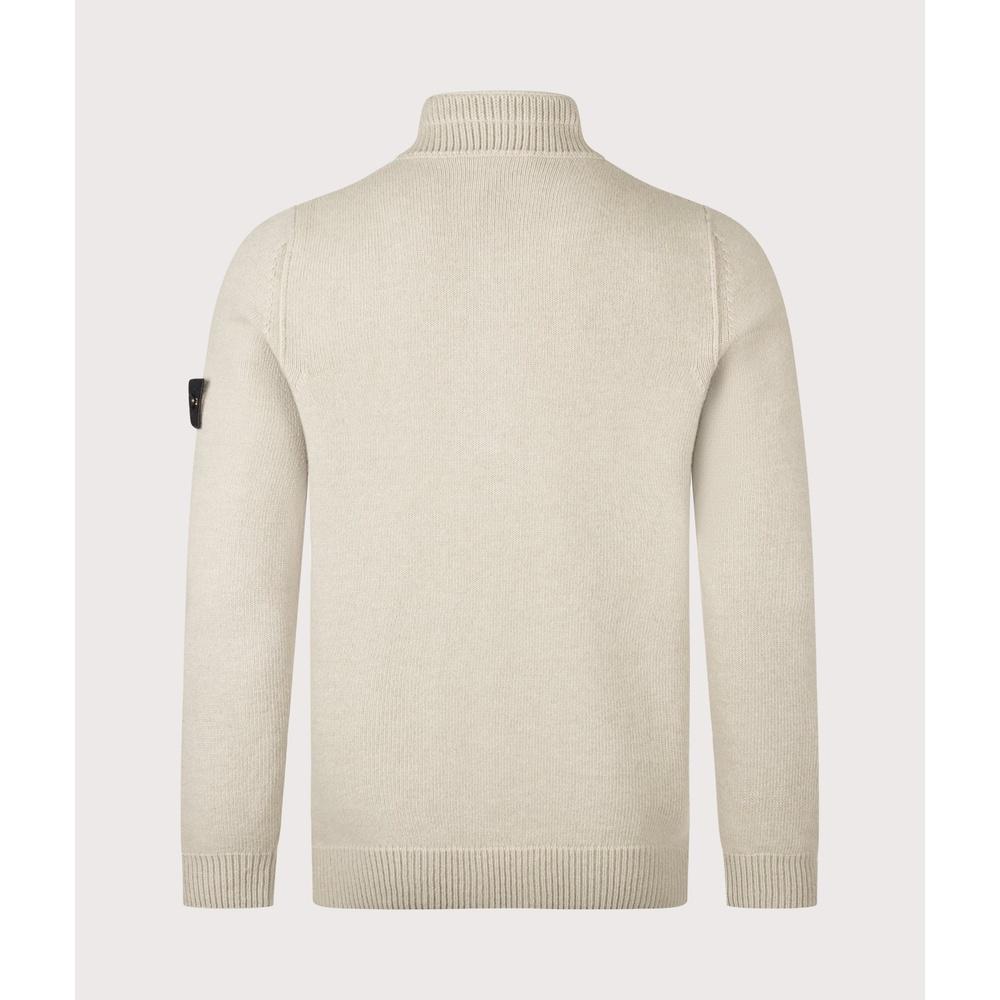 STONE ISLAND Lambswool Half-Zip Turtleneck Sweater Men Navy