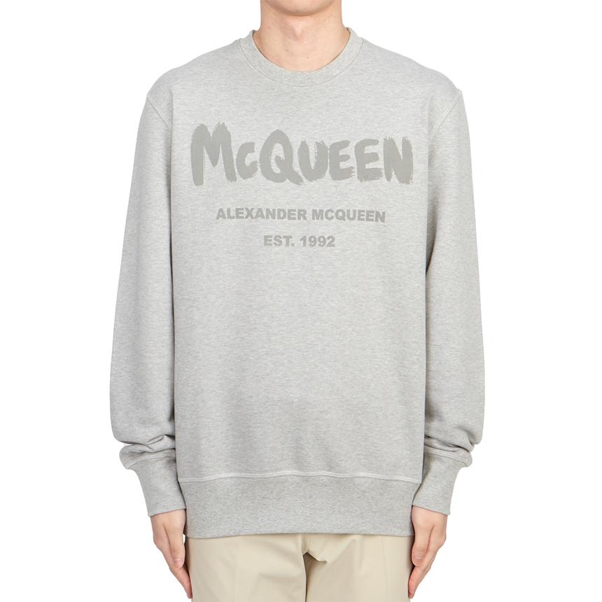 Alexander Mcqueen Logo Crewneck Sweatshirt Grey Men’s Cotton