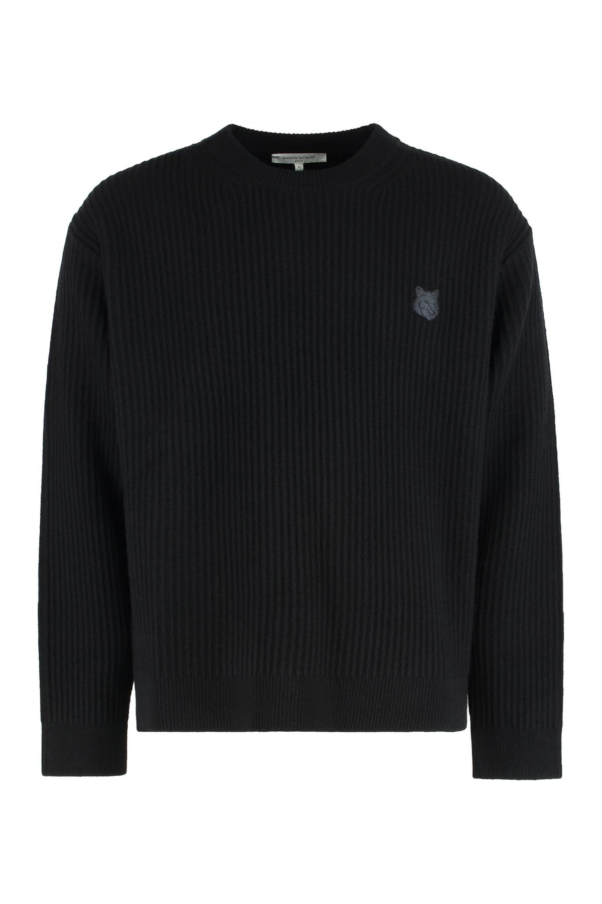 Maison Kitsune Wool Blend Crewneck Knit Sweater for Men