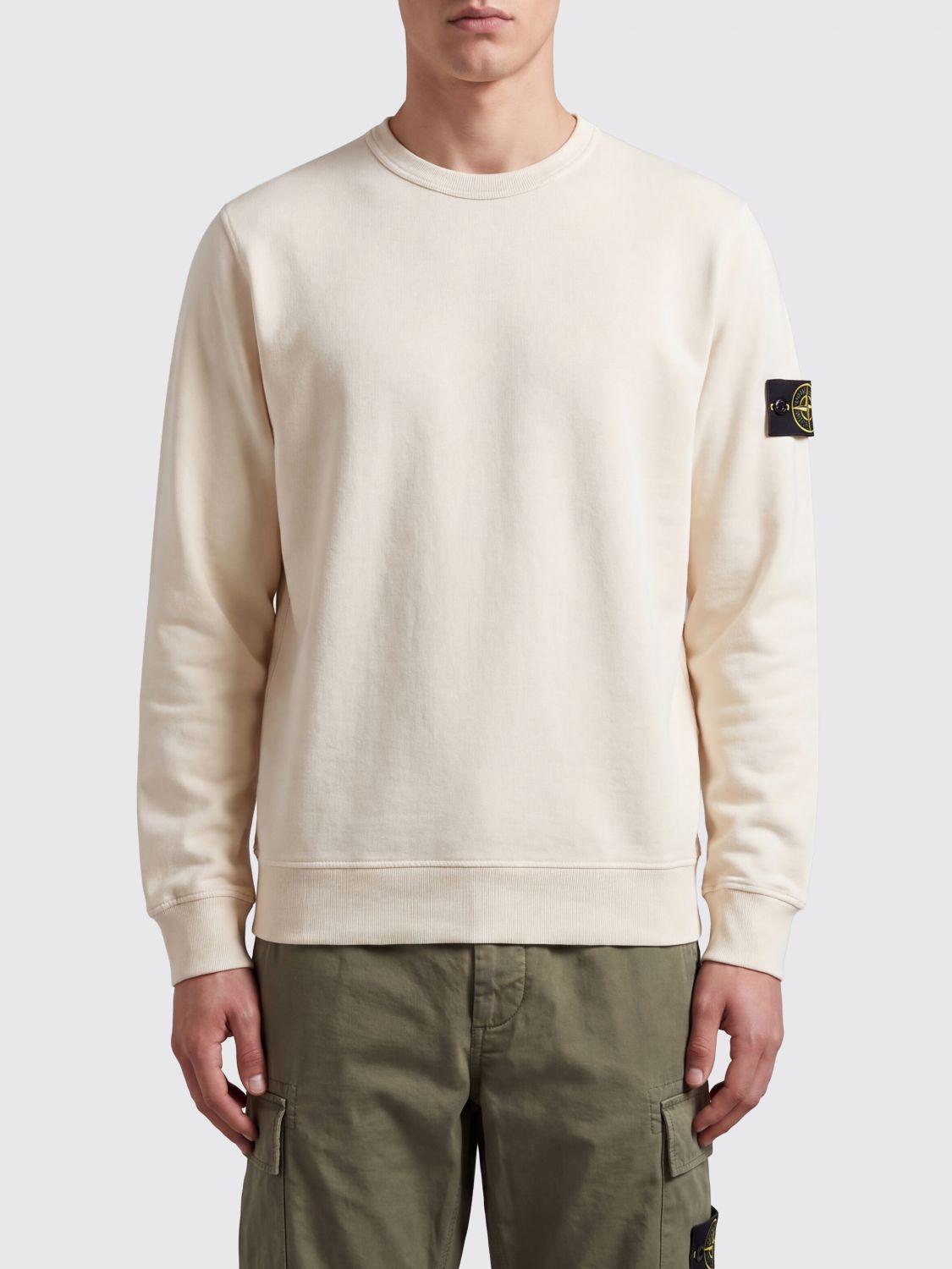 STONE ISLAND Blue Cotton Logo Sweatshirt