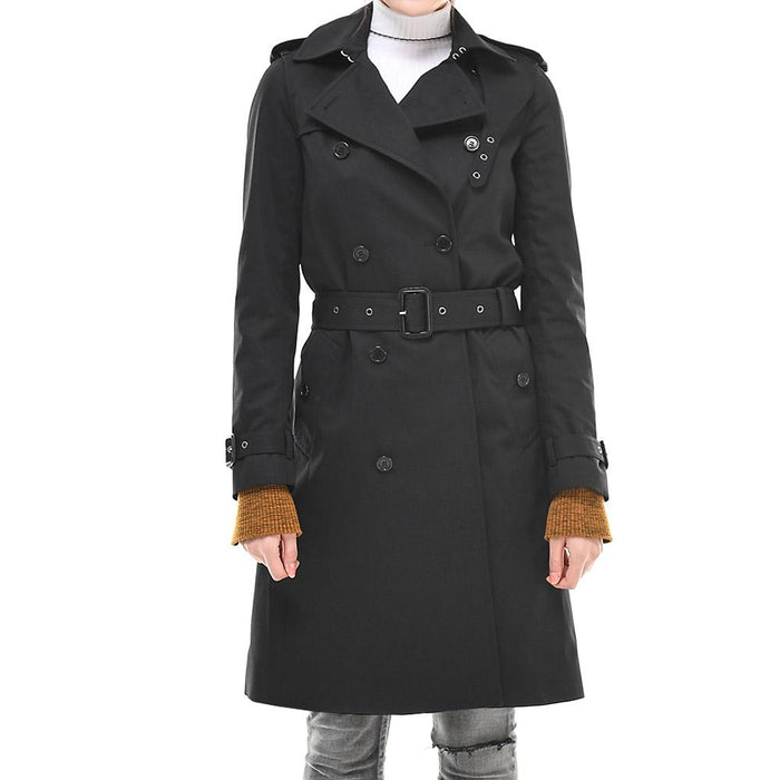 Saint Laurent Shoulder Epaulet Belted Trench Coat Black