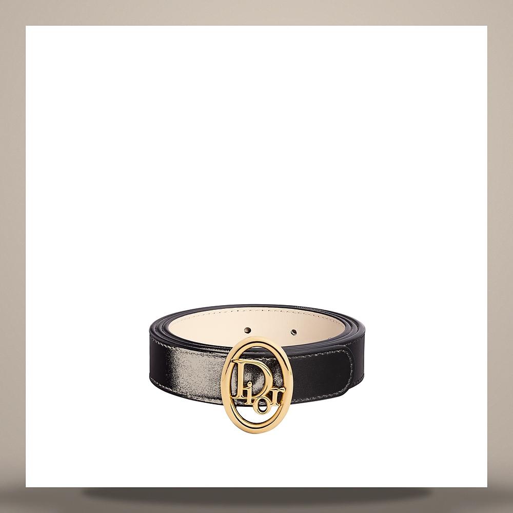 DIOR Reversible Oblique Black Gray Smooth Calfskin Belt 25mm B1047GWJB M64E