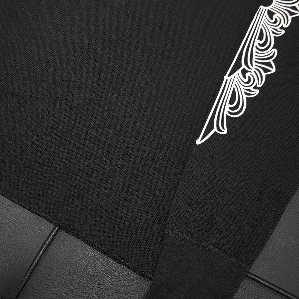 Chrome Hearts Horseshoe Logo Waffle Thermal Floral Long Sleeve T-Shirt Black
