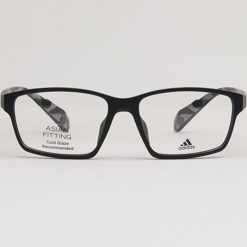 Adidas Black Square Acetate Asian Fit Eyeglass Frames Unisex SP5004F 002