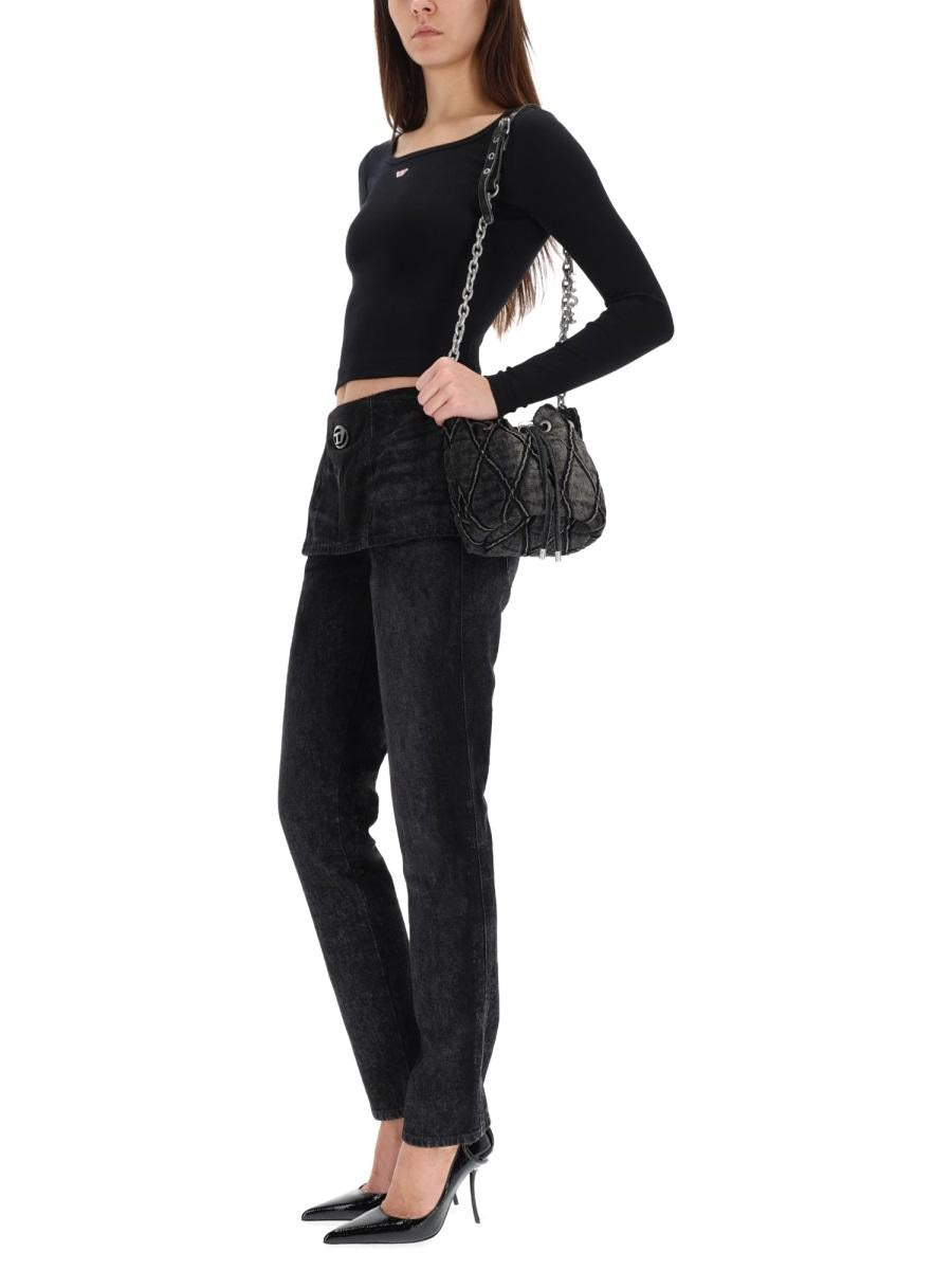 DIESEL Blue Denim Straight-Leg Jeans for Women