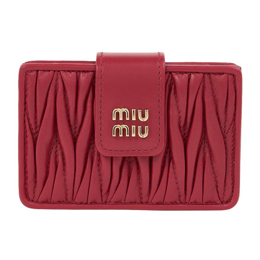 Miu Miu Women’s Matelassé Nappa Leather Card Holder 5MC280 AFPP F0011