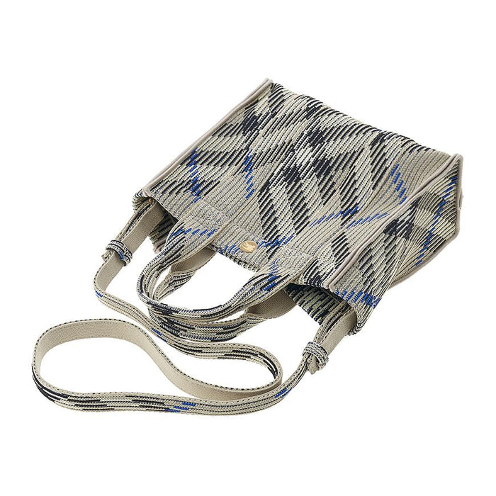 BURBERRY Mini Check Knit Tote Bag for Women