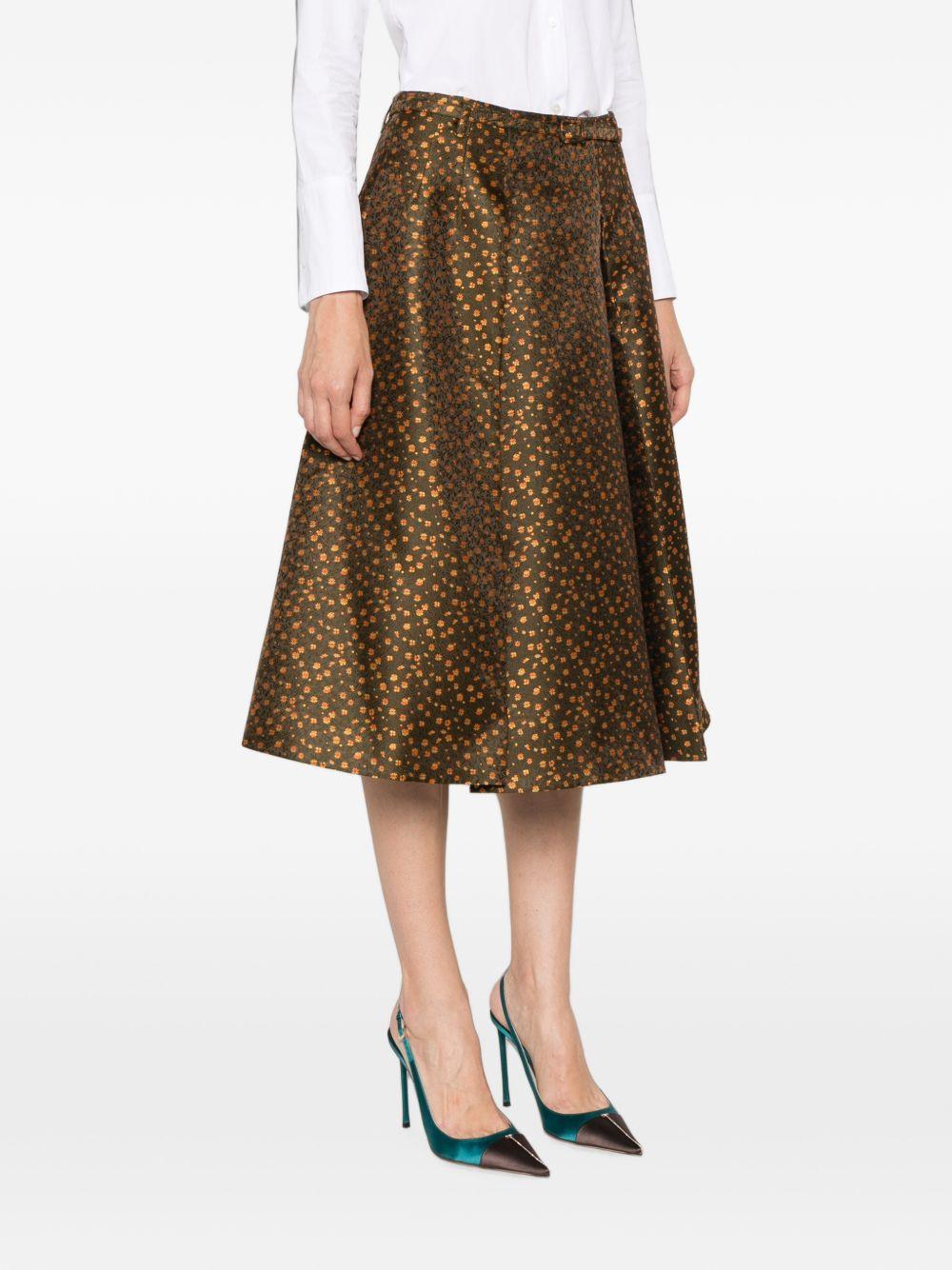 PRADA Black Wool Blend Midi Skirt