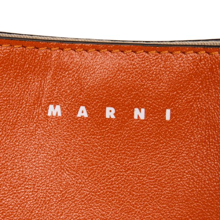 Marni Logo Two-Tone Leather Shoulder Bag